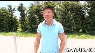 Free ball cream during wild homosexual sex porn video
